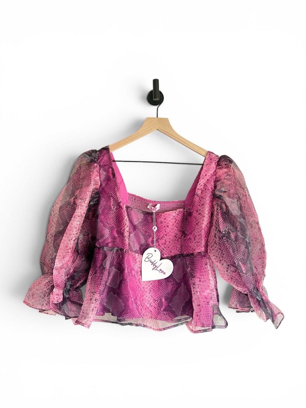 NWT Buddy Love Pammie Puff Peplum Top Size Medium Pink